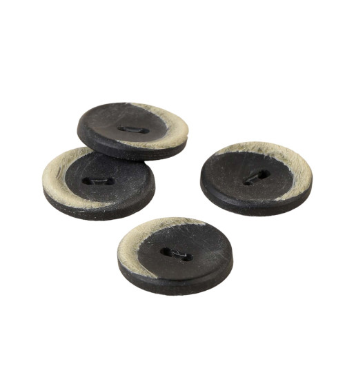 Lot de 6 boutons lune noir 20mm