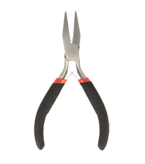 Flat steel pliers for holding and bending metal wire