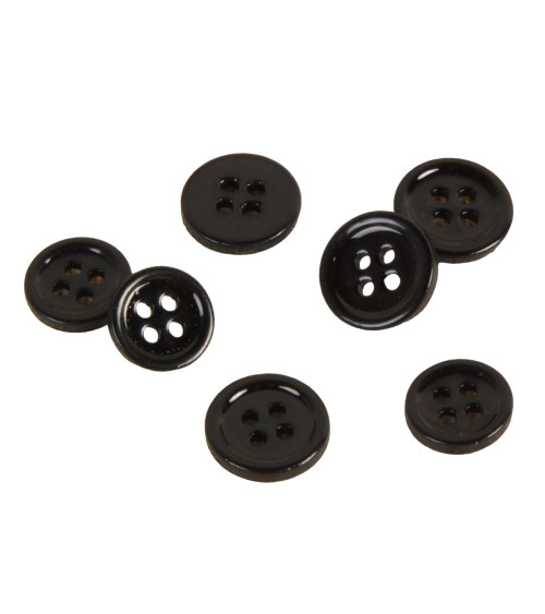 Black 4-hole mother-of-pearl button