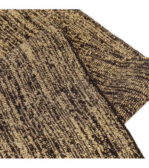 Geripptes Kantenband 1,2 m x 85 mm, Schwarzgold-Lurex