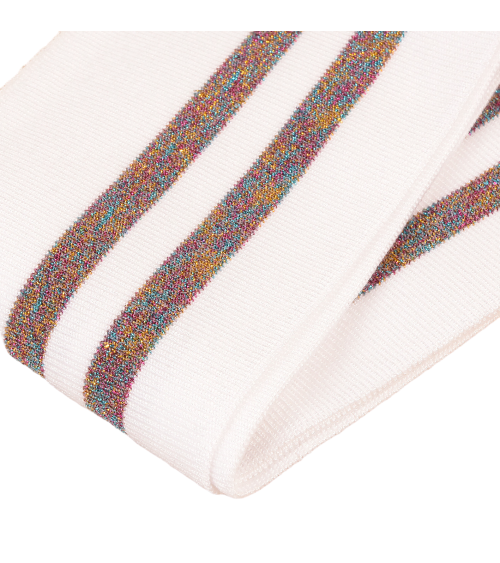 Bordo in costina 1,2x85mm lurex multicolor bianco