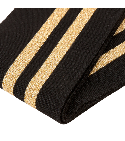 Geripptes Kantenband 1,2 m x 85 mm, Schwarzgold-Lurex