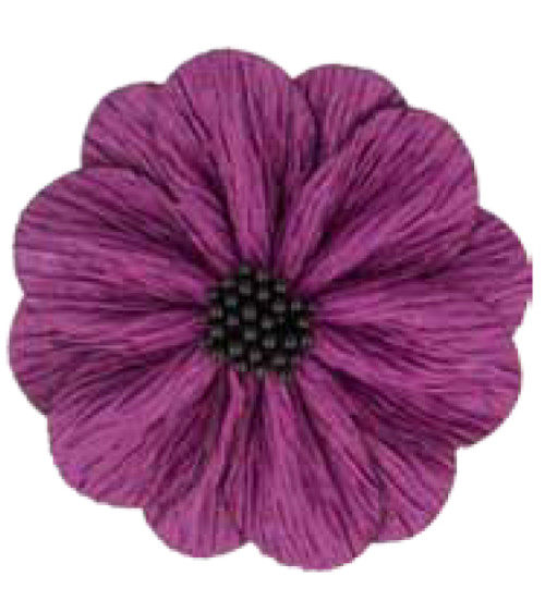 Lilac poppy flower on brooch