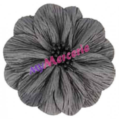 Fleur coquelicot gris foncé sur broche