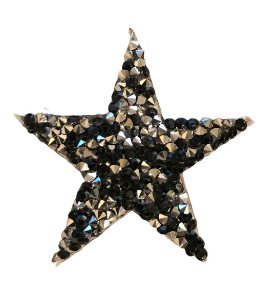 Black rhinestone star badge