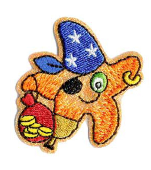 Pirate starfish iron-on badge