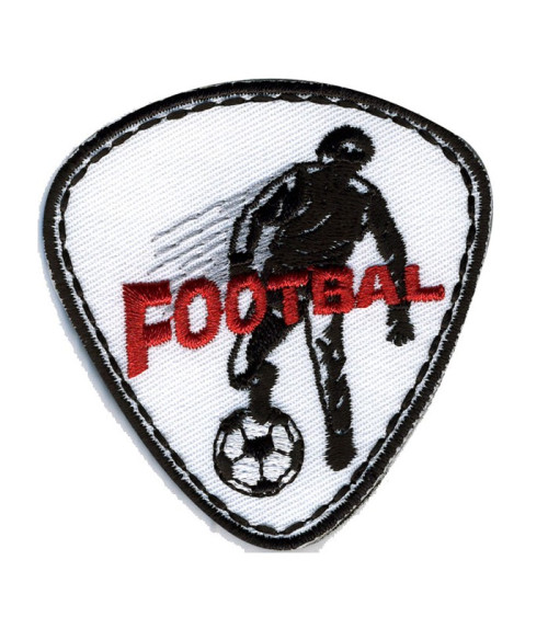 Set of 3 iron-on Football badges on white background