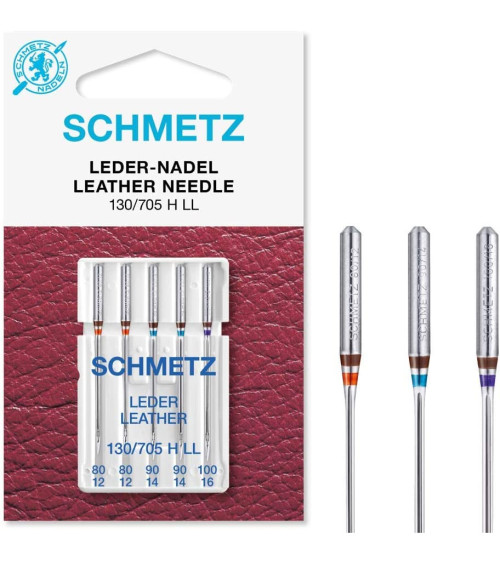 5 Schmetz universal leather needles 130/705 H-LL size 80-100