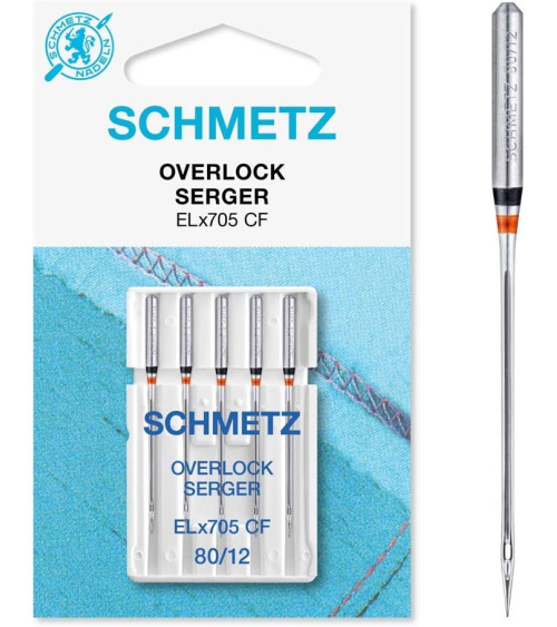 5 Schmetz EL x705 SUK-CF universal overlock needles size 80