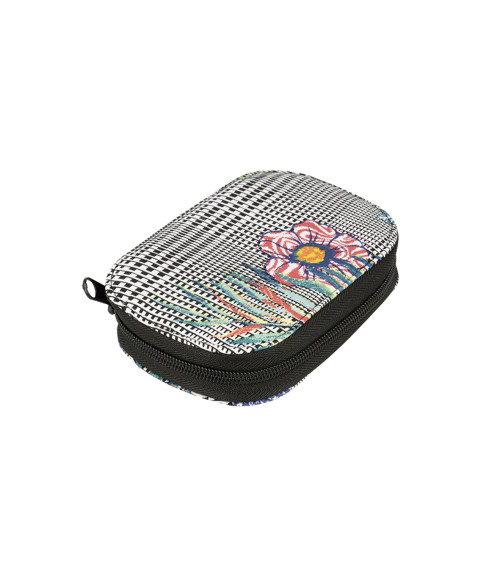 Bolsa de costura 14cmx9cm Príncipe de Gales flores tropicales