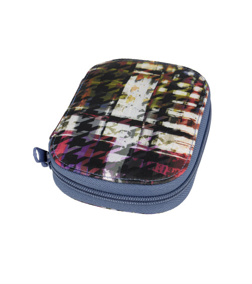 Sewing bag 14cmx9cm satin print black background