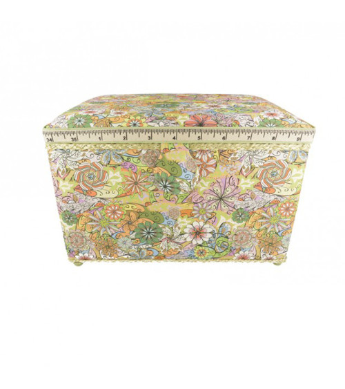 Sewing box 21cmx28cmx19cm multi-colored pastel flowers