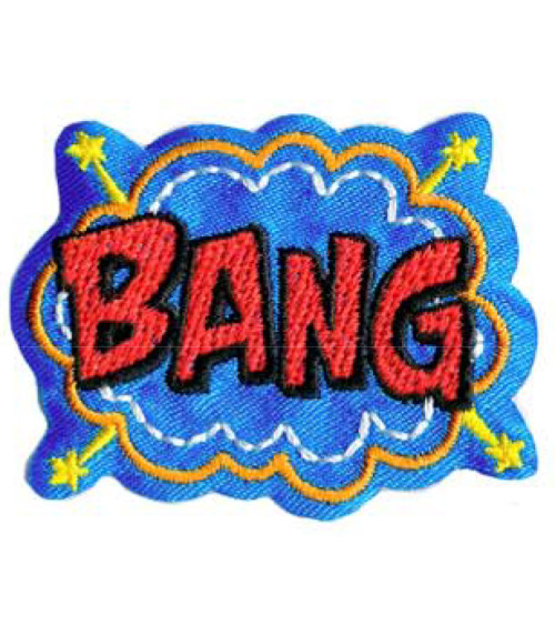 BANG iron-on badge