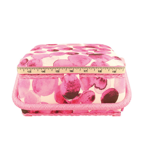 Scatola da cucito 20x20x11cm bolle fucsia