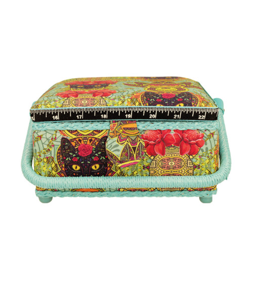 Sewing box 20x20x11cm Spanish cat