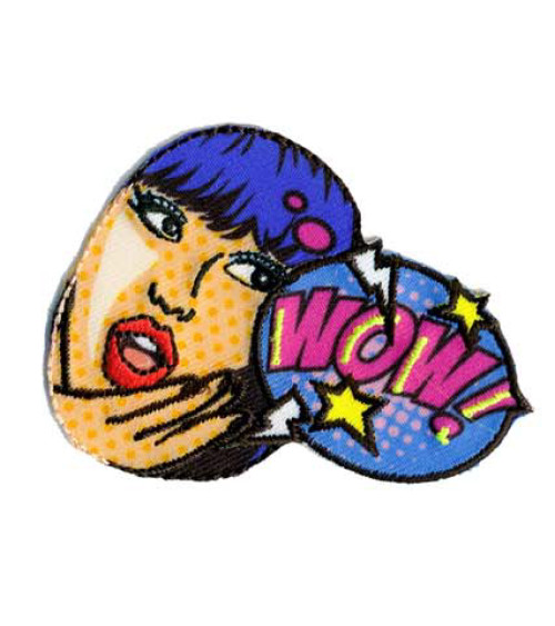 POP ART WOW iron-on badge