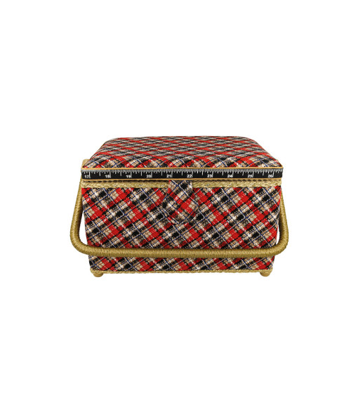 Sewing box 18.5x26x16cm tartan print