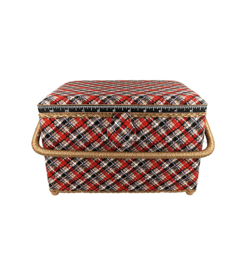 Sewing box 21x28.5x19.5cm tartan print