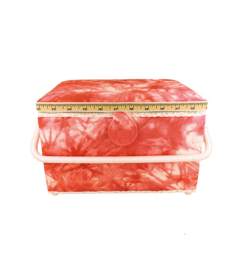 Sewing box 21x28.5x19.5cm tie&die orange coral