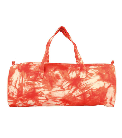 Bolsa de punto 44x14x17cm tie&die naranja coral