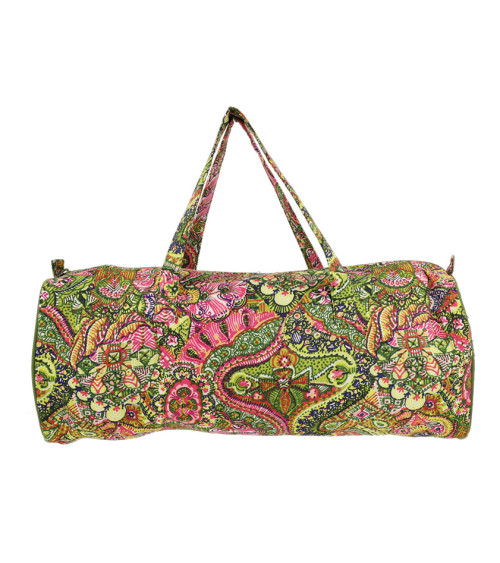 Bolsa de punto 44x14x17cm estampado rosa y verde