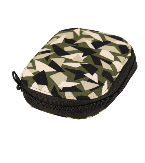 Sewing bag 14x9cm geometric print khaki