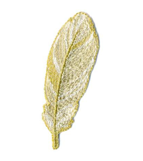 Toppe termoadesive giallo e foglia oro 7x2cm