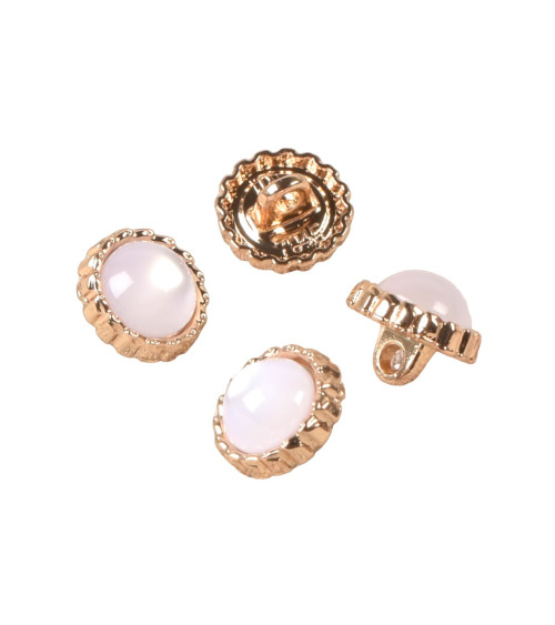 White pearl jewel button 11mm