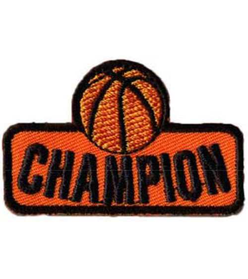 Basketball champion iron-on badge