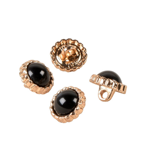 Black pearl jewel button 11mm