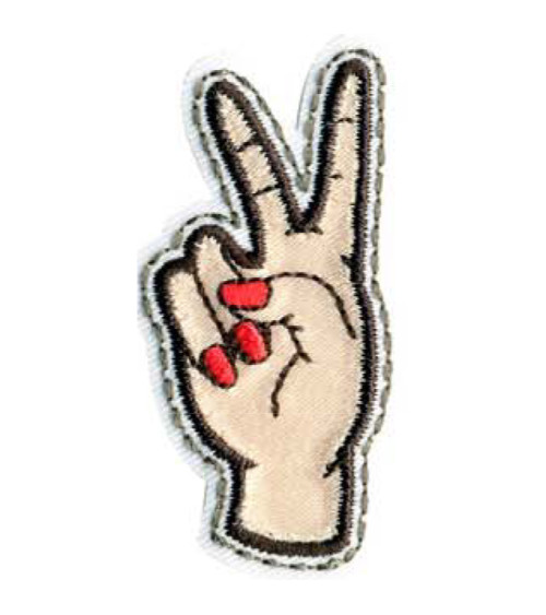 Iron-on patch woman's hand V 5x2.5cm