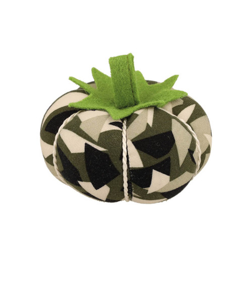 Tomato pin holder 8cm geometric print khaki