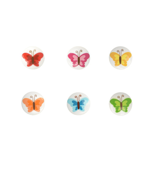 Set of 6 butterfly base buttons