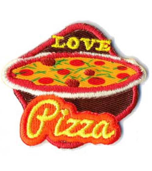 Love Pizza iron-on badge