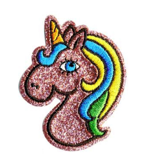 Toppa termoadesiva con unicorno glitterato