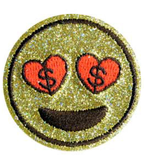 Round head glitter iron-on badge