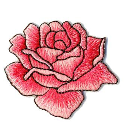 Parche termoadhesivo rosa con diseño rosa 4x4,5cm