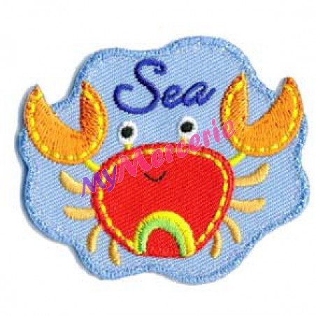Ecusson thermocollant crabe Sea 5x4.5cm