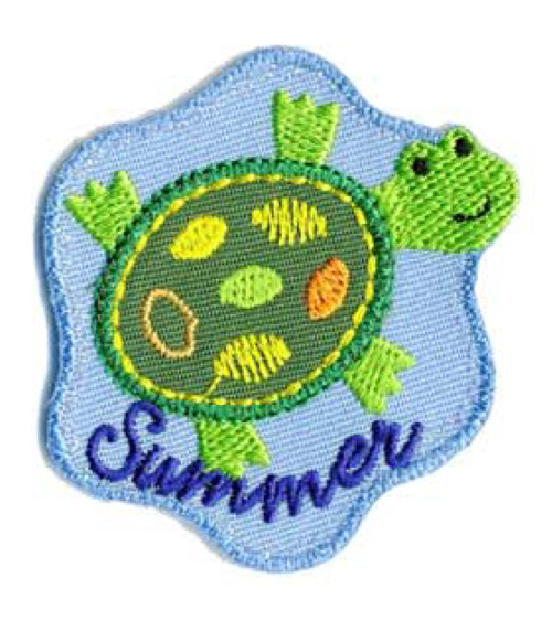 Sommerschildkröten-Aufnäher zum Aufbügeln, 5 x 4,5 cm