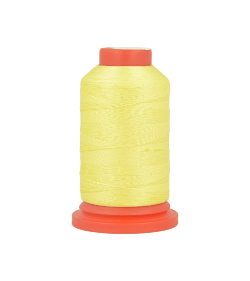 Set of 3 spools of 1000m polyester foam thread made in France for overlocker yellow green