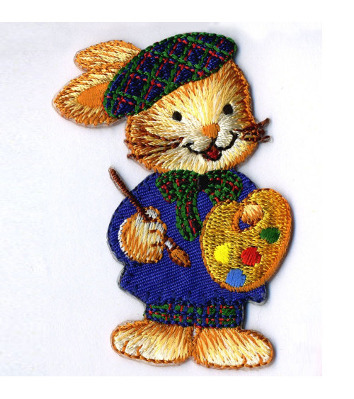 Rabbit badge painter artist