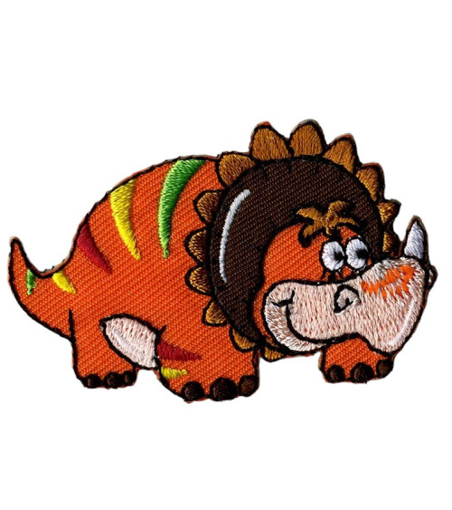 Set of 3 orange dinosaur iron-on patches