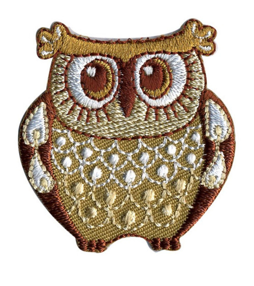 Set of 3 brown owl iron-on patches