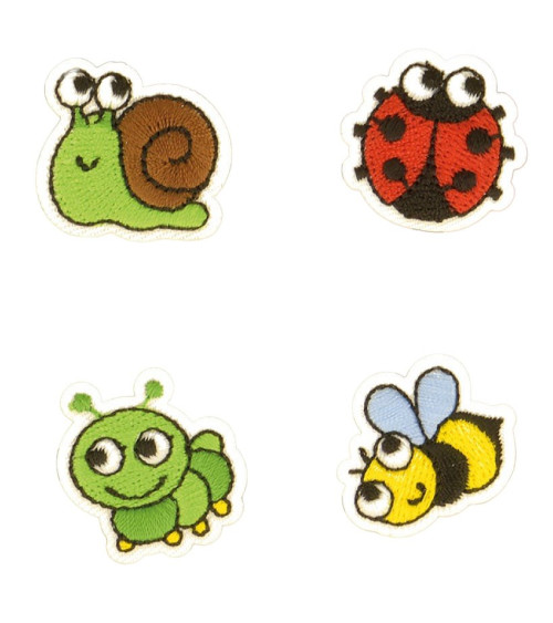 Card of 4 earth animal badges 2cm