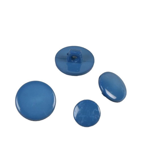 Set of 6 recycled nylon shank buttons in petrol blue