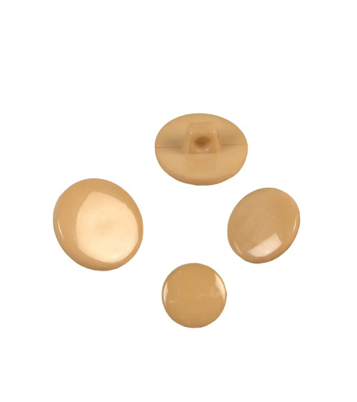 Set of 6 recycled nylon shank buttons in beige antelope