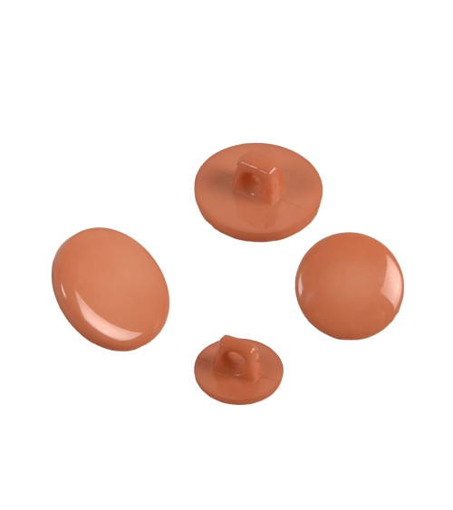 Set of 6 recycled nylon shank buttons in pumpkin orange