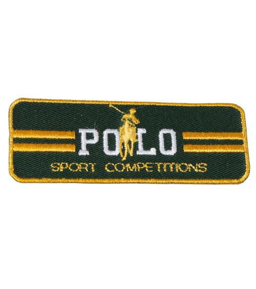 Green sports polo badge 3cm x 7cm