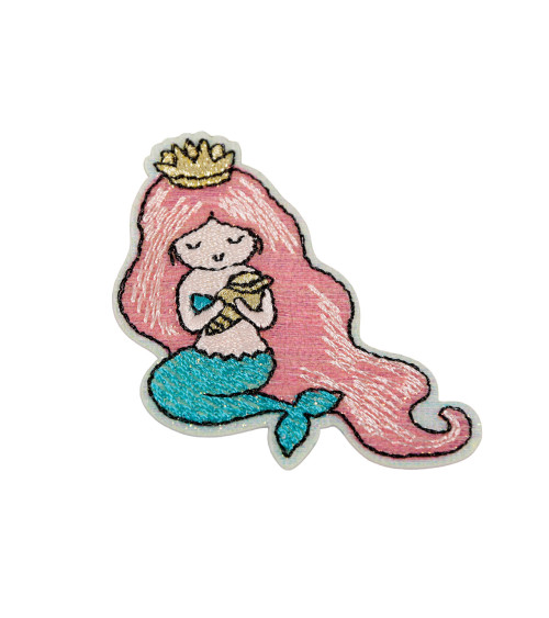 Set of 3 mermaid sequined mermaid badges 5.5cm x 4.5cm