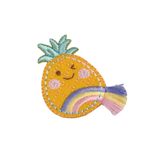 Pineapple fringed badge 5cm x 3.5cm